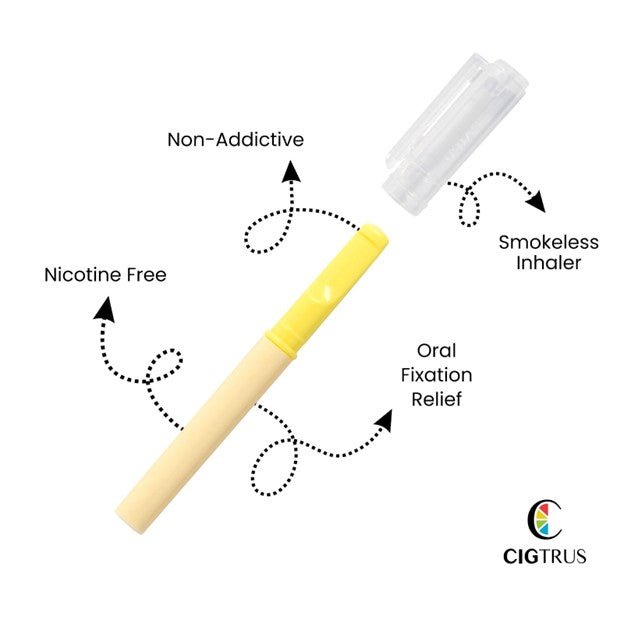 Cigtrus Delicious & Refreshing Flavored Air Puffer | Nicotine-Free Smokeless Inhaler | Natural Quit Smoking Aid | Oral Fixation Cravings Relief | 3 Pack Icy Peppermint